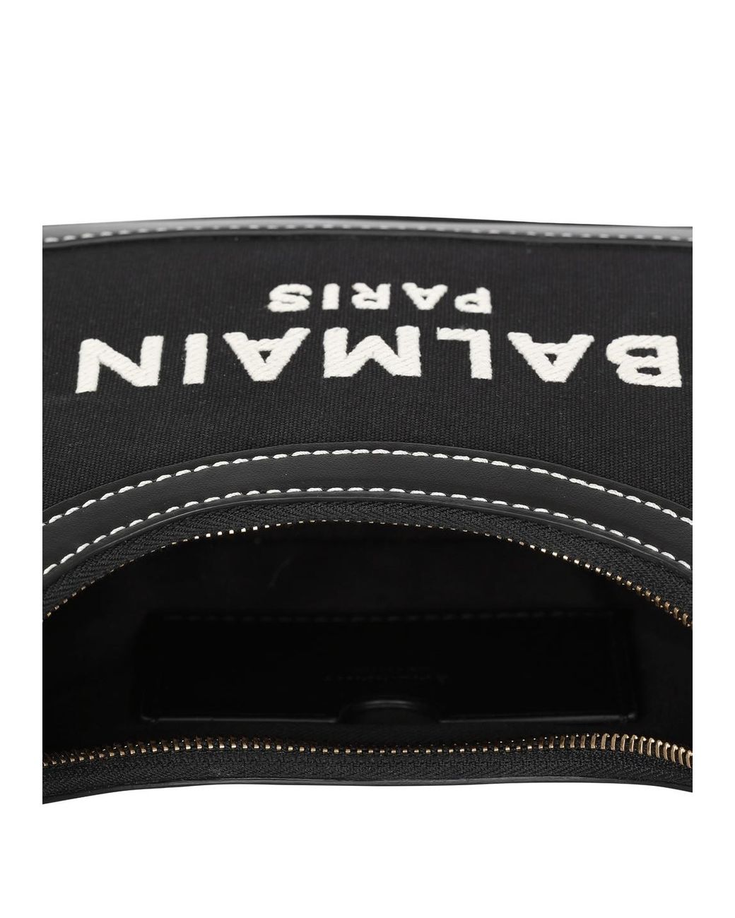 Balmain Black B-Army Monogrammed Canvas And Smooth Leather Handbag