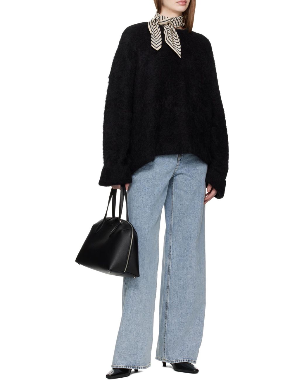 Totême Black Totême Day Zipped Tote Bag