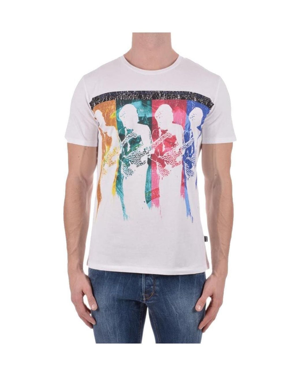 Just Cavalli White Graffiti Print T-Shirt for men