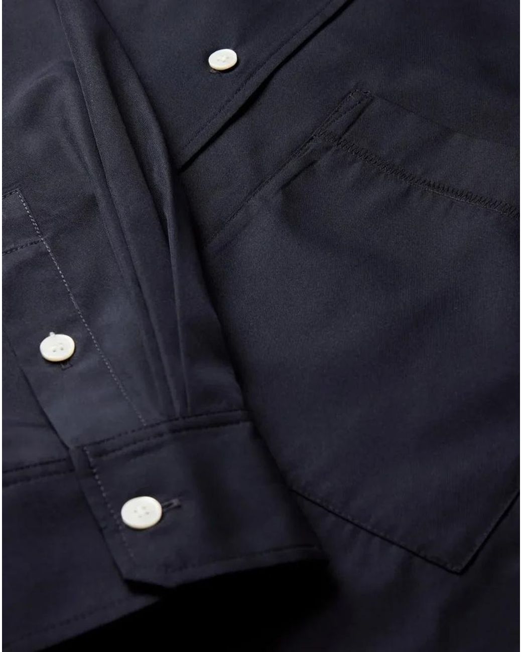 Soeur Blue Oversized Patch-Pocket Shirt