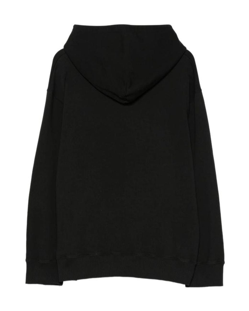 MM6 by Maison Margiela Black Logo-Patch Drawstring Hoodie for men