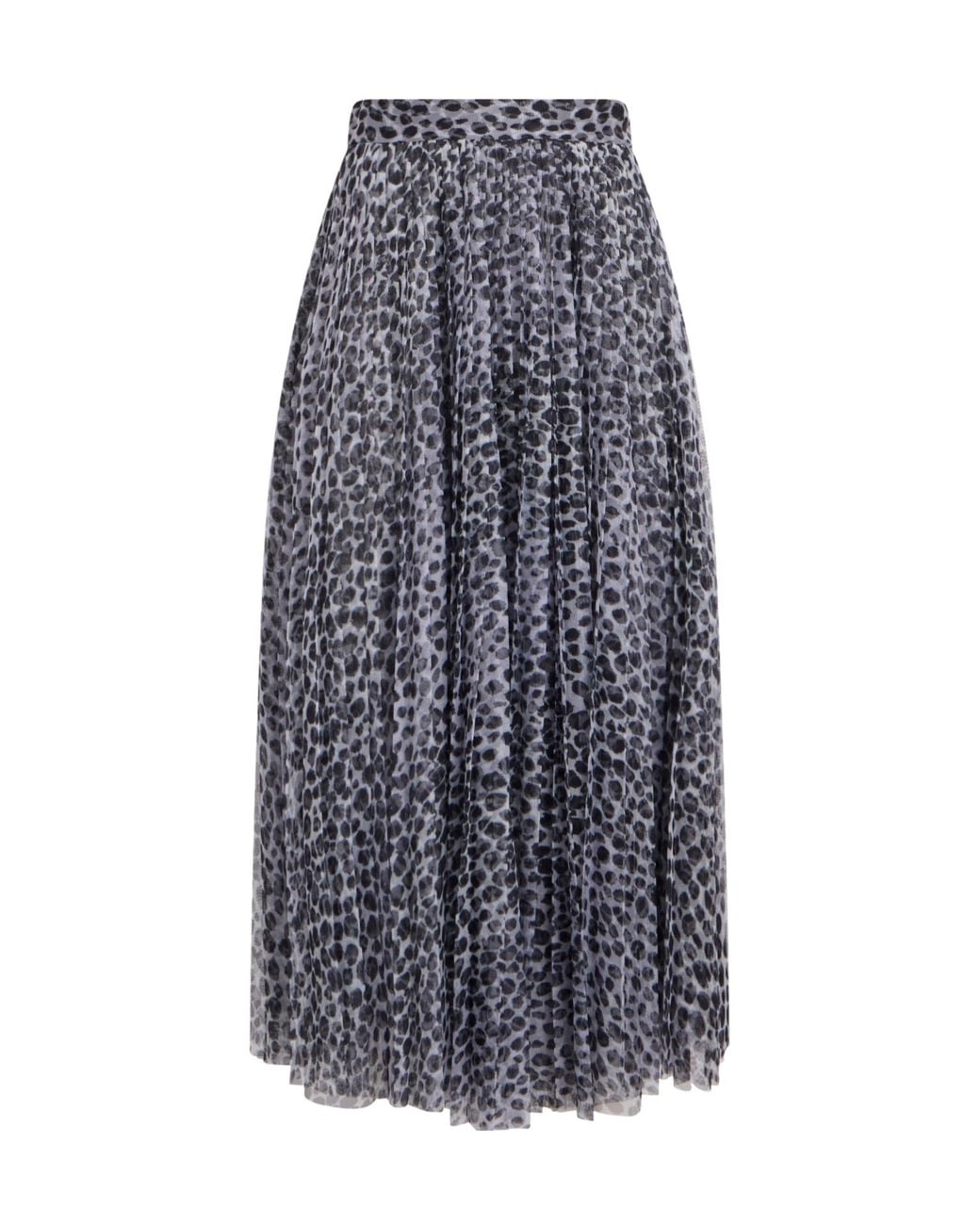 Philosophy Di Lorenzo Serafini Blue Animal Printed Flared Midi Skirt