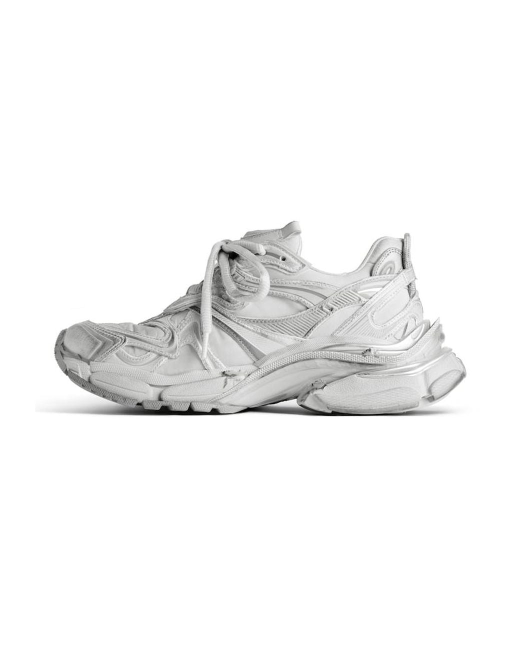 Balenciaga White Runner 2.0 Lace-Up Sneakers