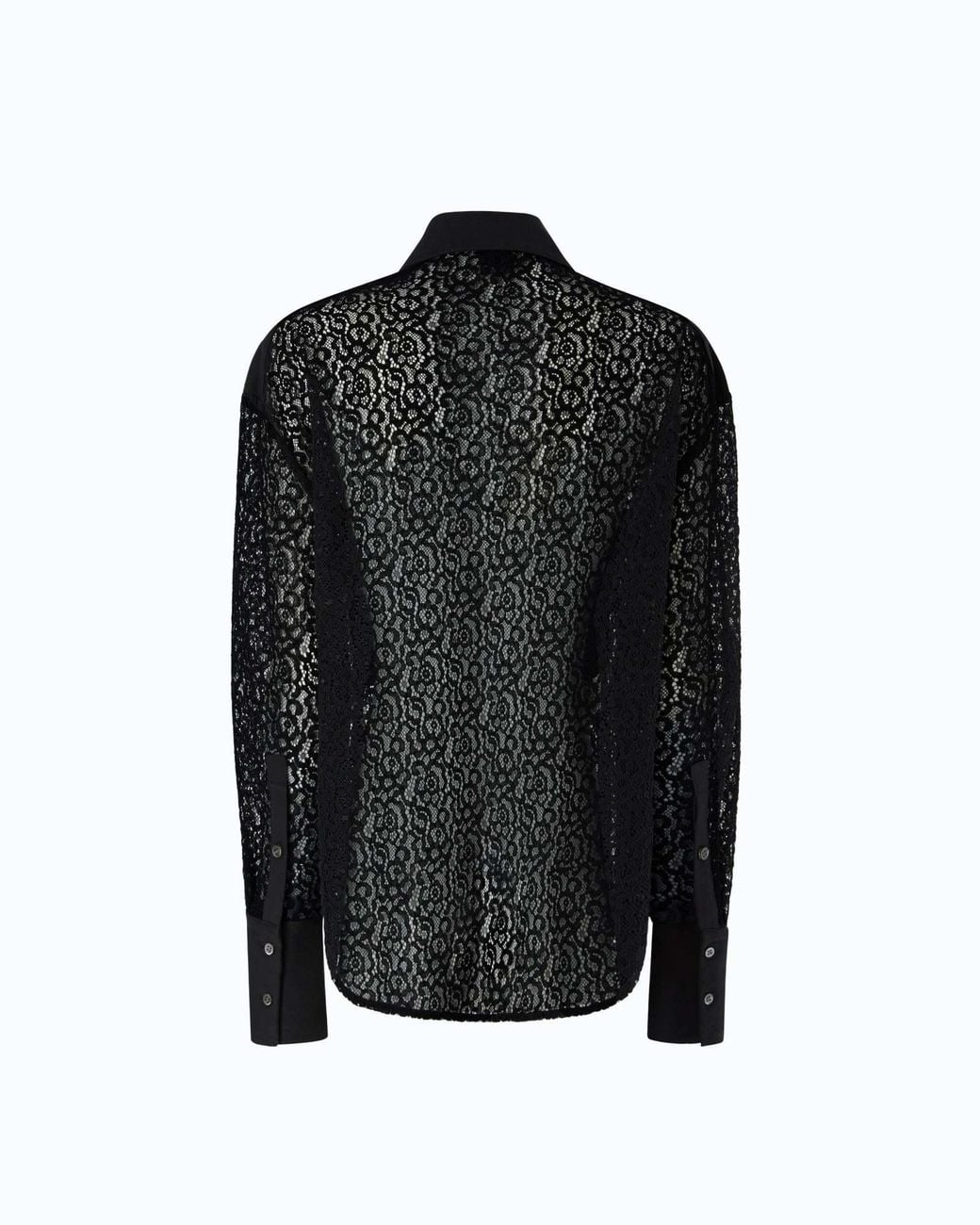 Pinko Black Lace-Panel Zip-Pocket Shirt