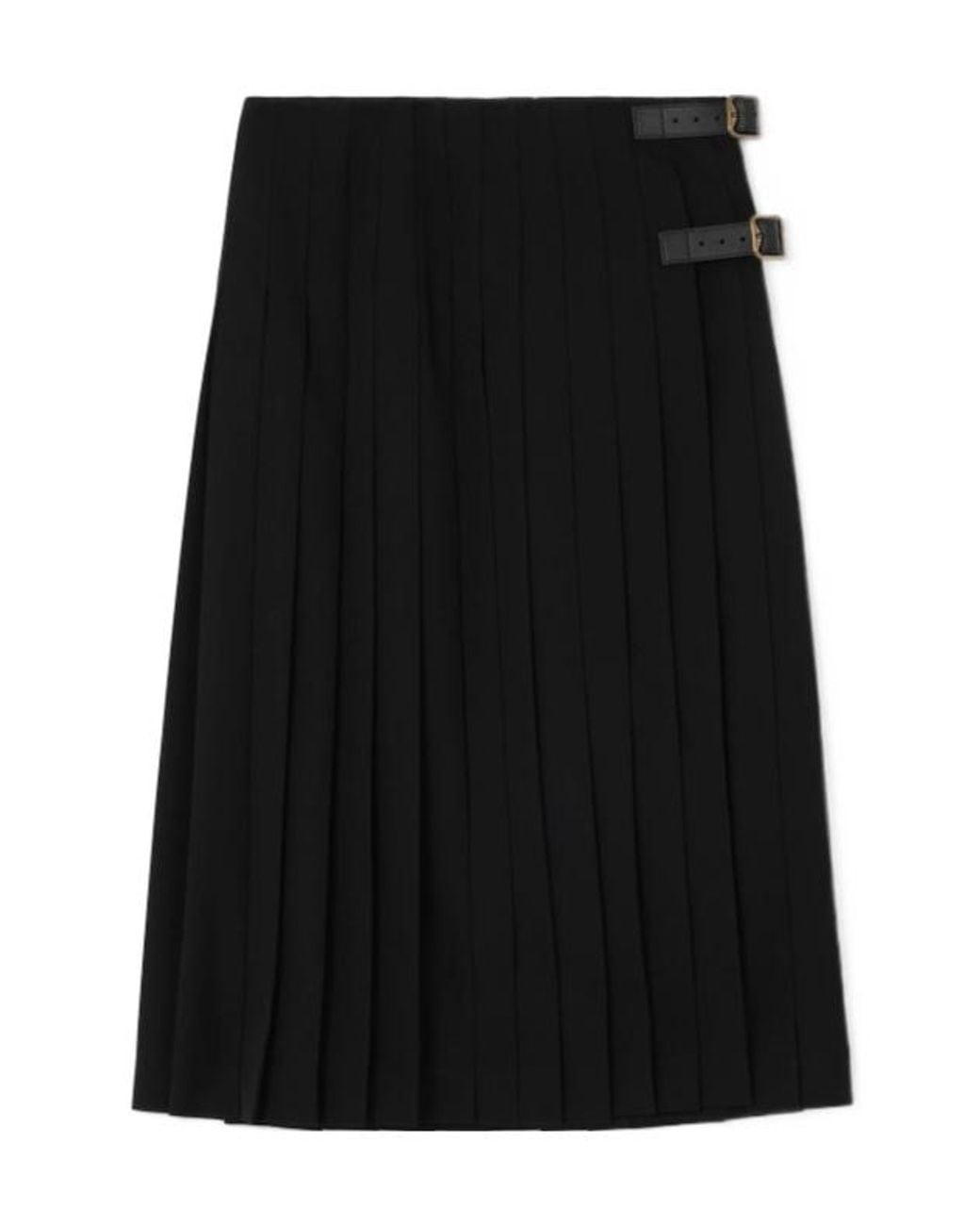 Burberry Black Wool Midi Kilt