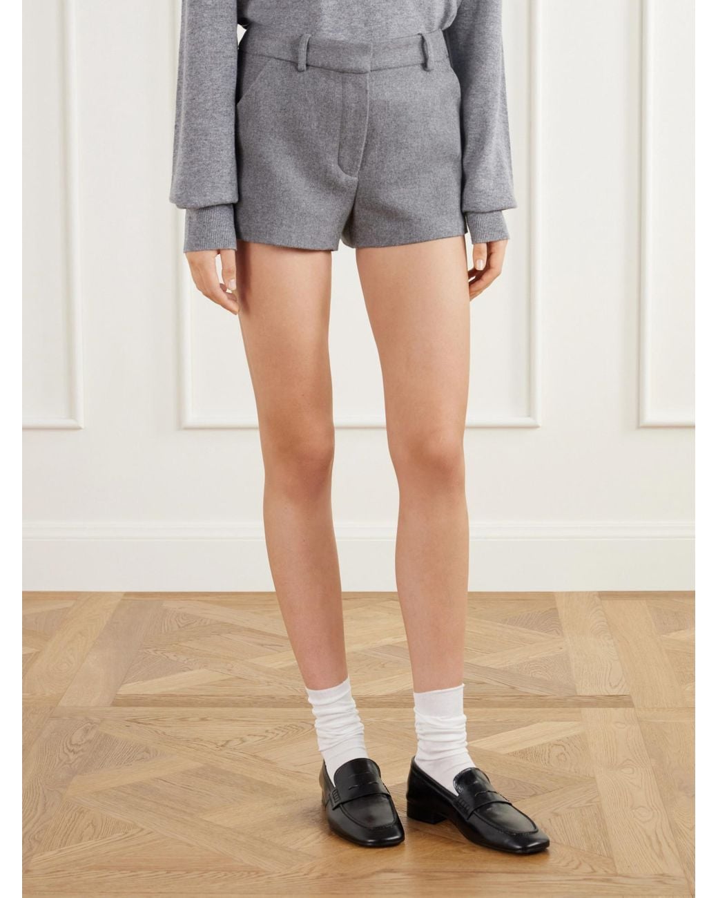 Frankie Shop Gray High-Waisted Shorts