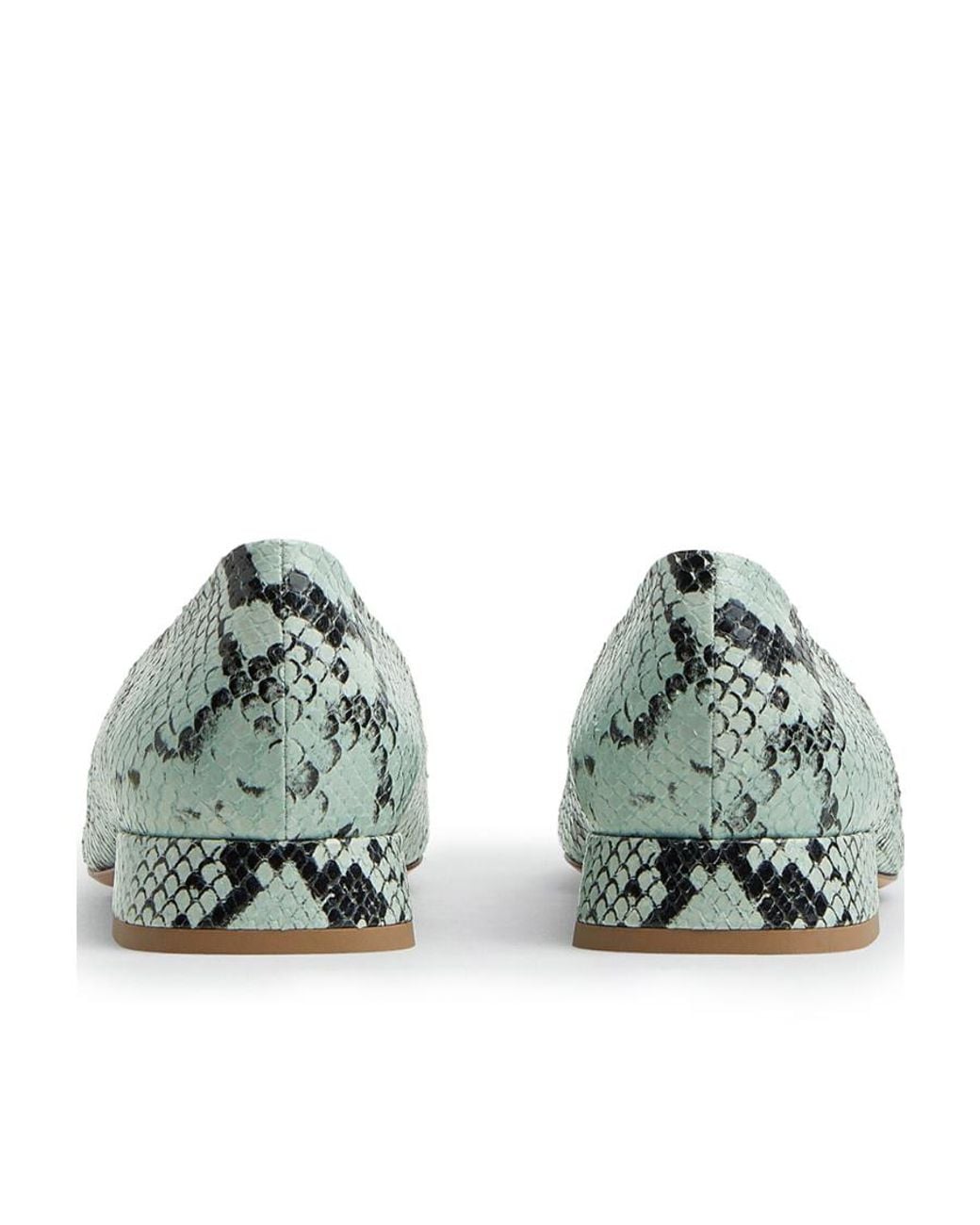 Bottega Veneta Green Tower Python-Print Ballerina Shoes