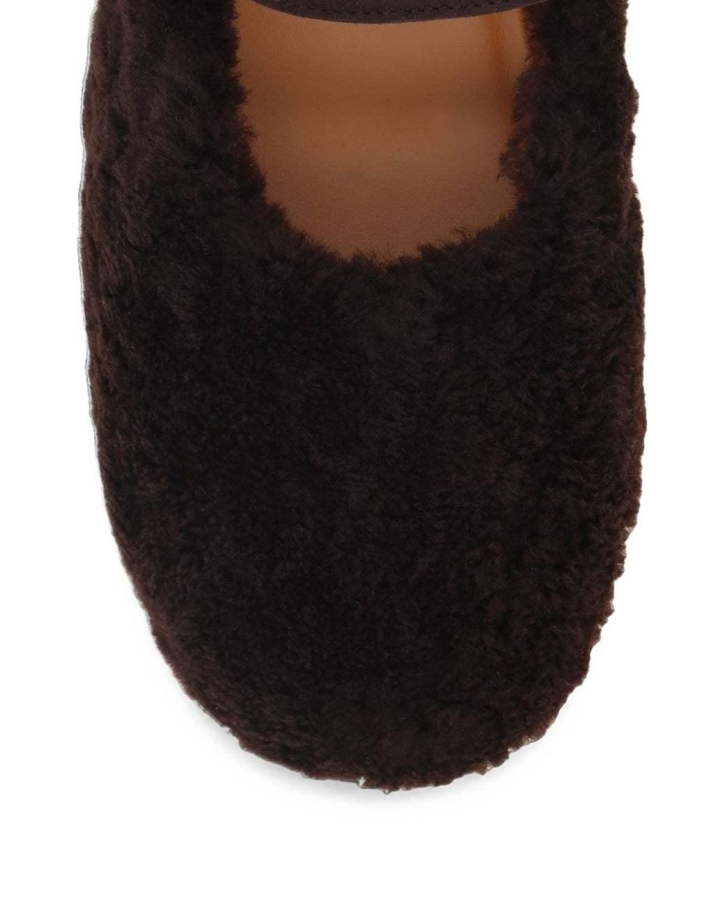 Tod's Black Gommine Shearling Mary Jane Ballet Flats