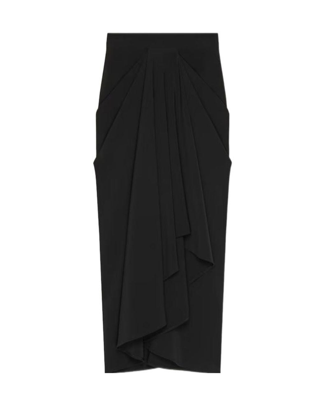 Givenchy Black Draped Midi Skirt
