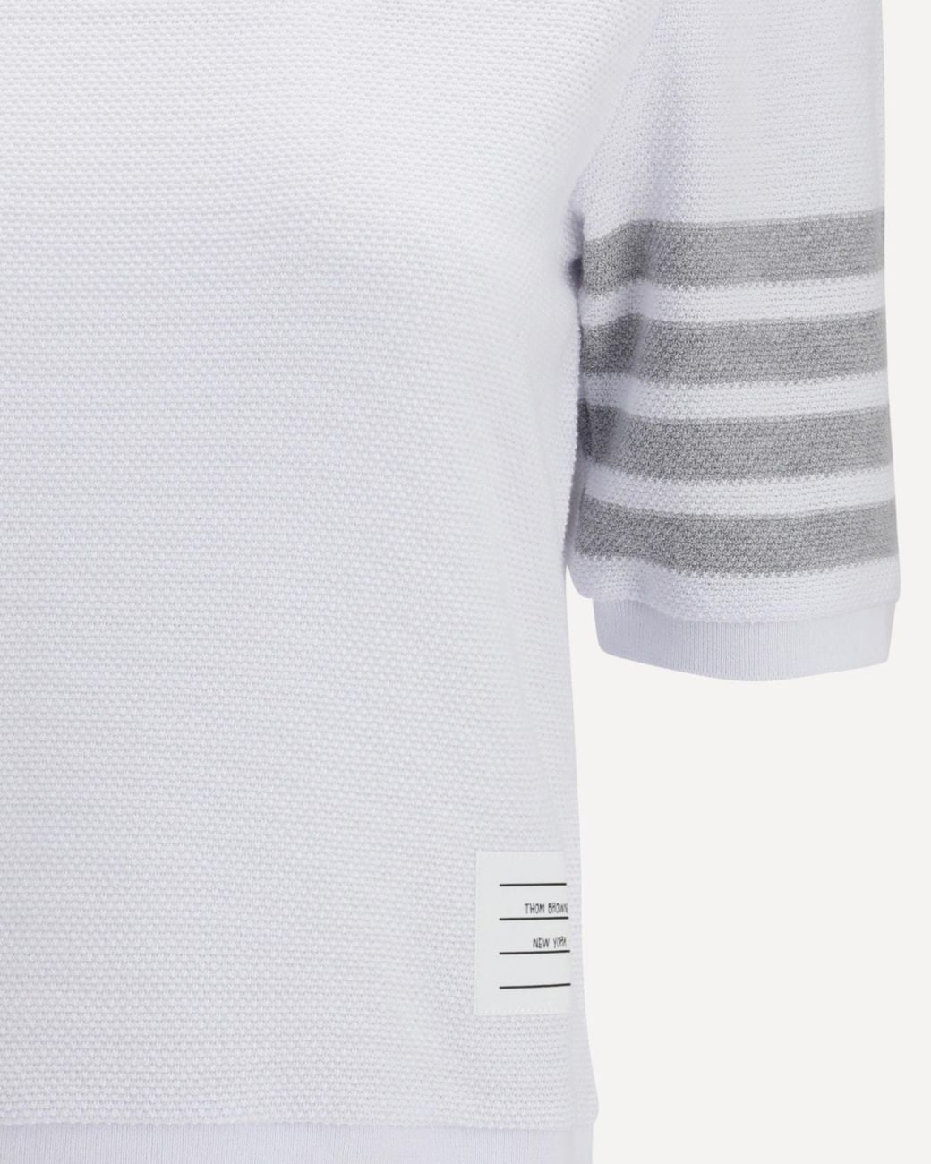 Thom Browne White 4-Bar Knitted T-Shirt