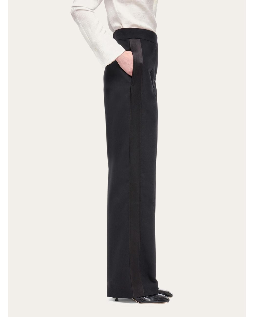 Ferragamo Black Ferragamo High Waist Tailored Trousers