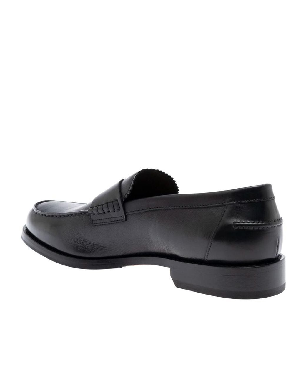 Doucal's Black Almond Toe Loafers for men