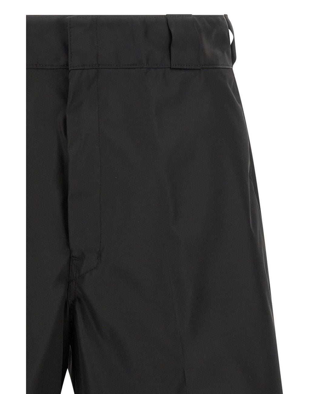 Prada Black Logo Plaque Bermuda Shorts for men