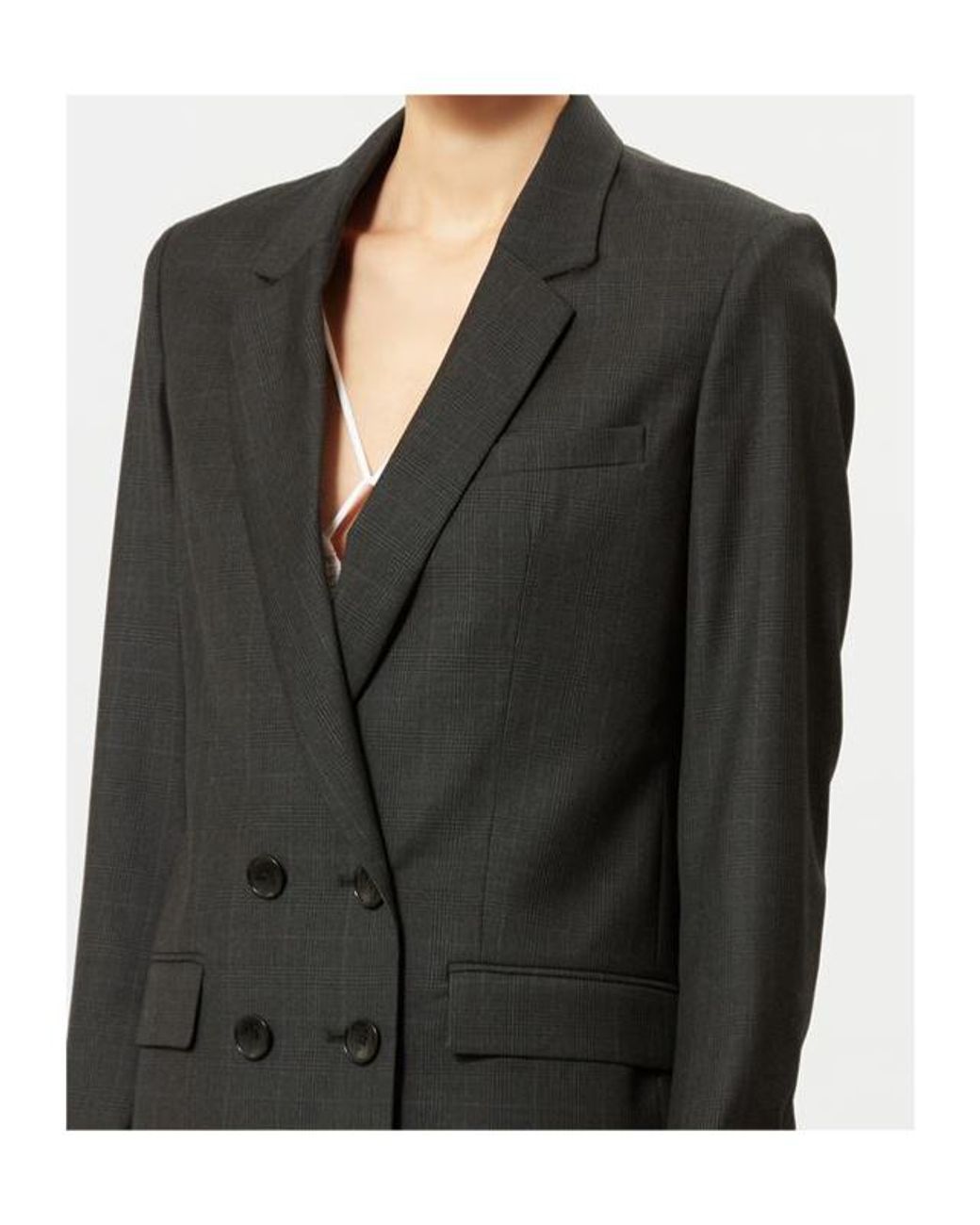 Isabel Marant Blue Checked Double Breasted Blazer