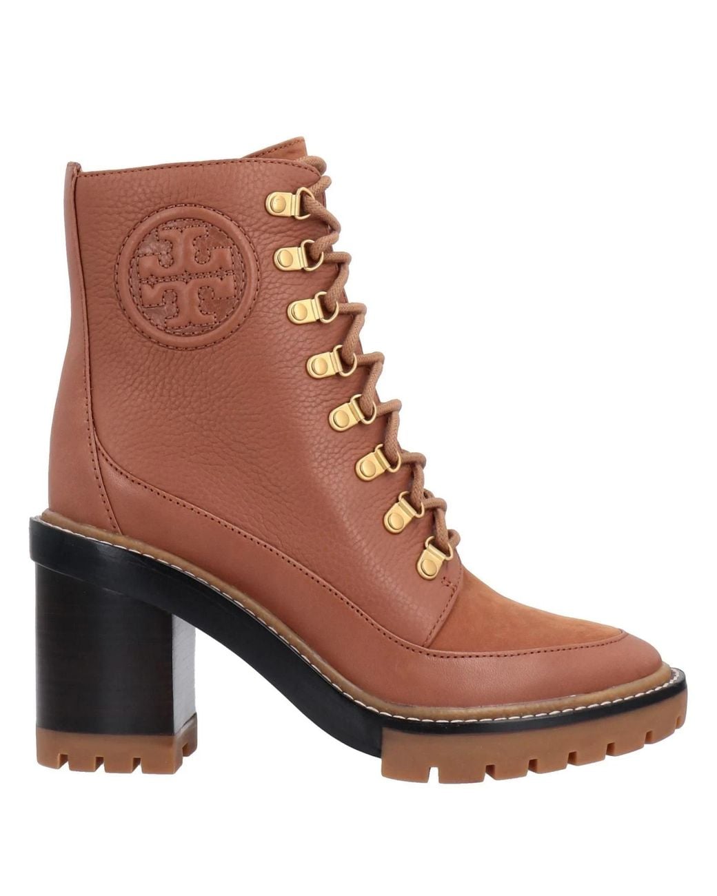Tory Burch Brown Lace-Up Ankle Boots