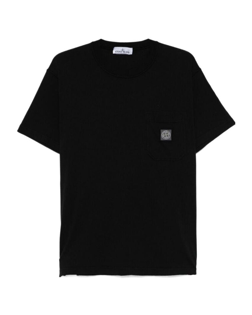 Stone Island Black Compass Patch Crewneck T-Shirt for men