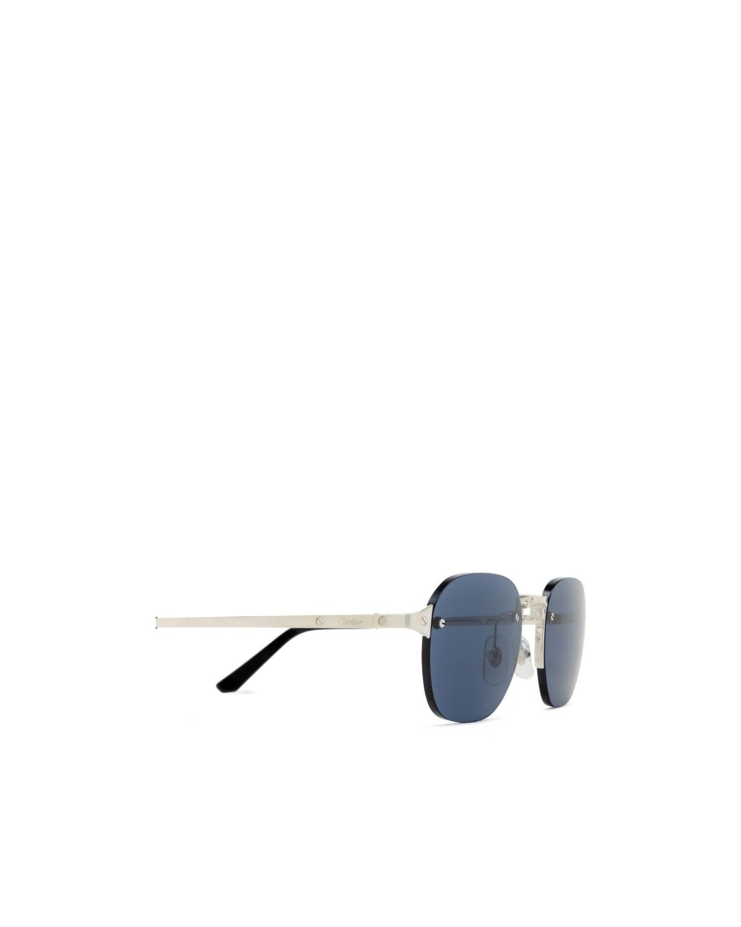 Cartier Blue Round Frame Sunglasses for men