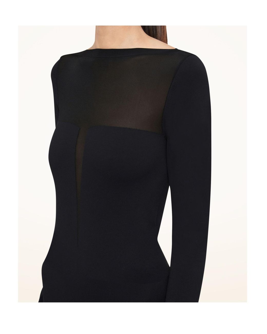 Wolford Black Sheer-Panel Midi Dress
