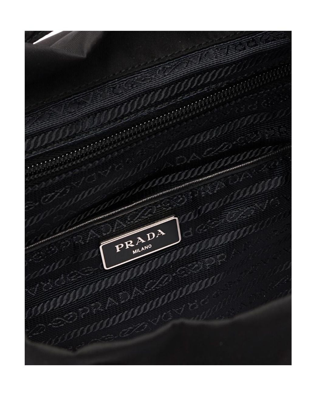 Prada Black Triangle Logo Plaque Backpack
