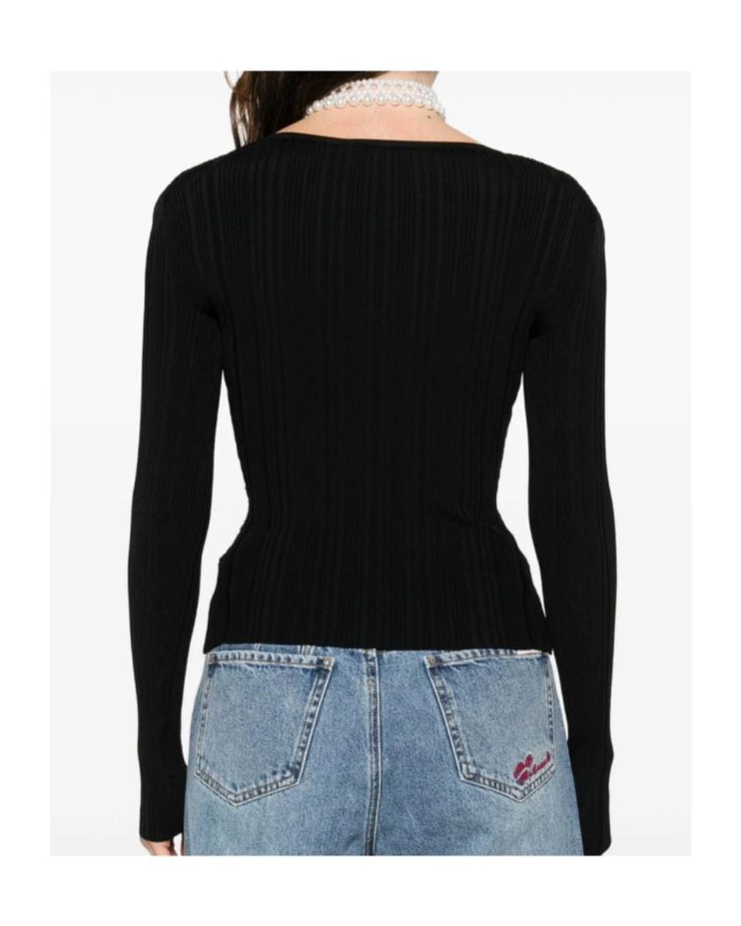 Self-Portrait Black V-Neck Knitwear