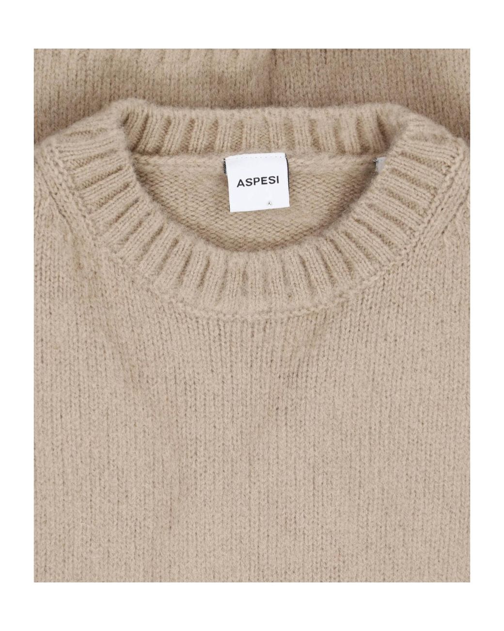 Aspesi Brown Crewneck Wool Sweater for men