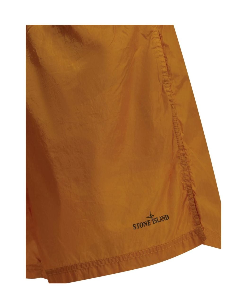 Stone Island Brown Logo Printed Shorts for men