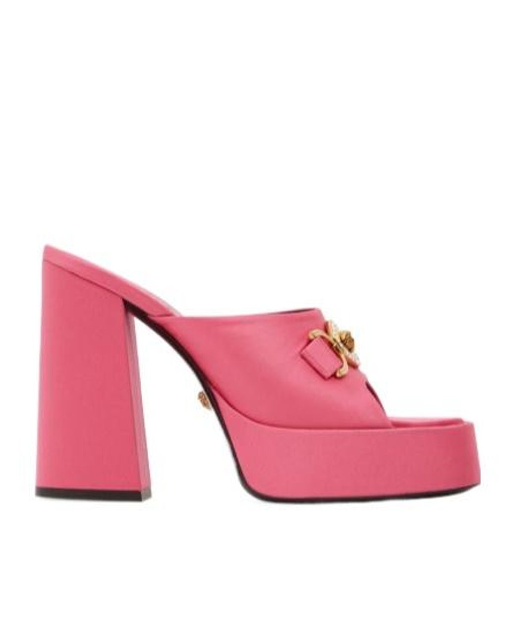 Versace Pink Logo Details High-Heeled Sandals