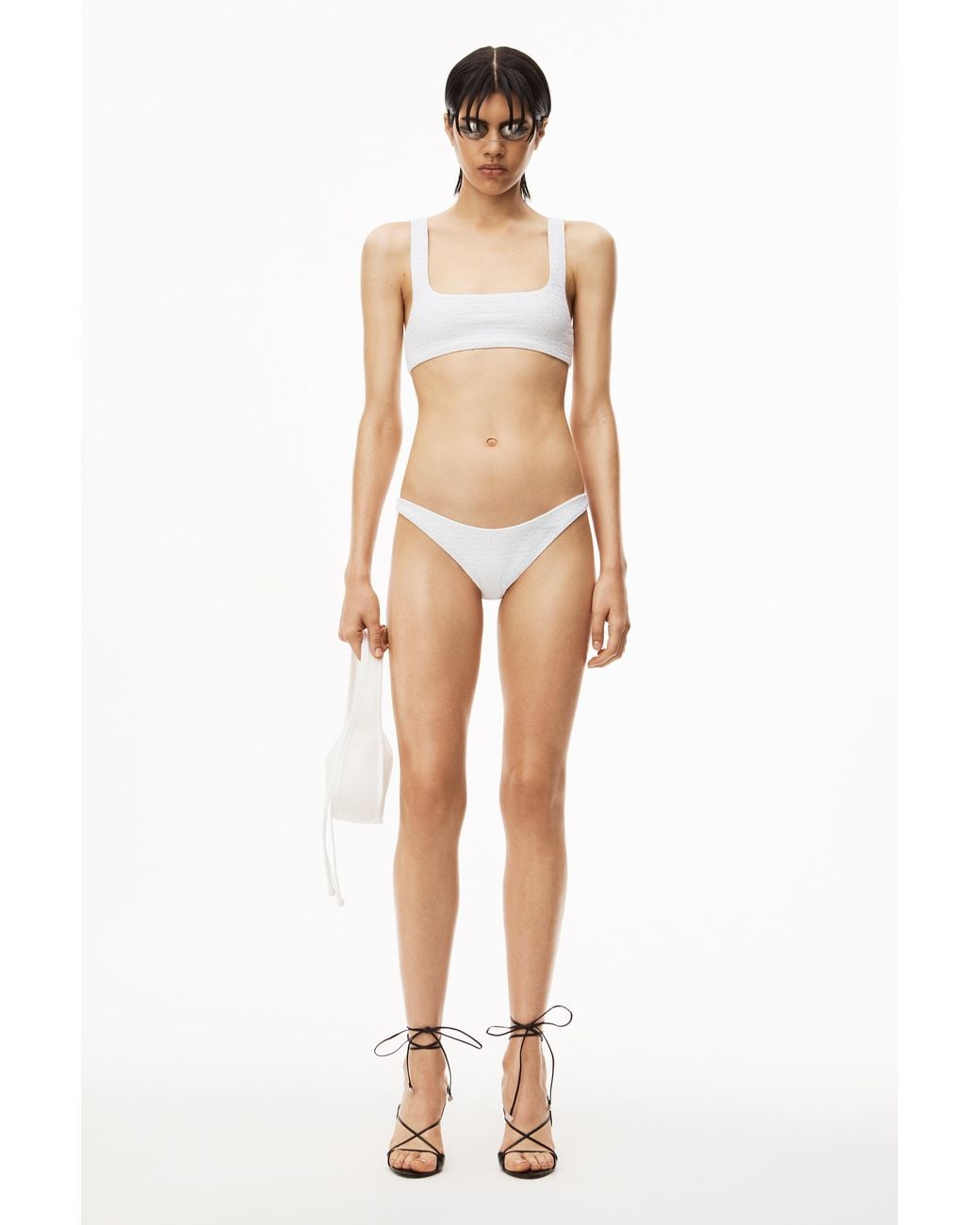 Alexander Wang White T By High-Waisted Bikini Bottom