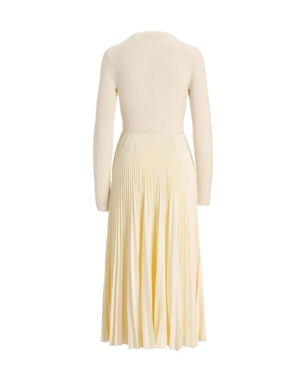 Polo Ralph Lauren Natural Pleated Midi Dress