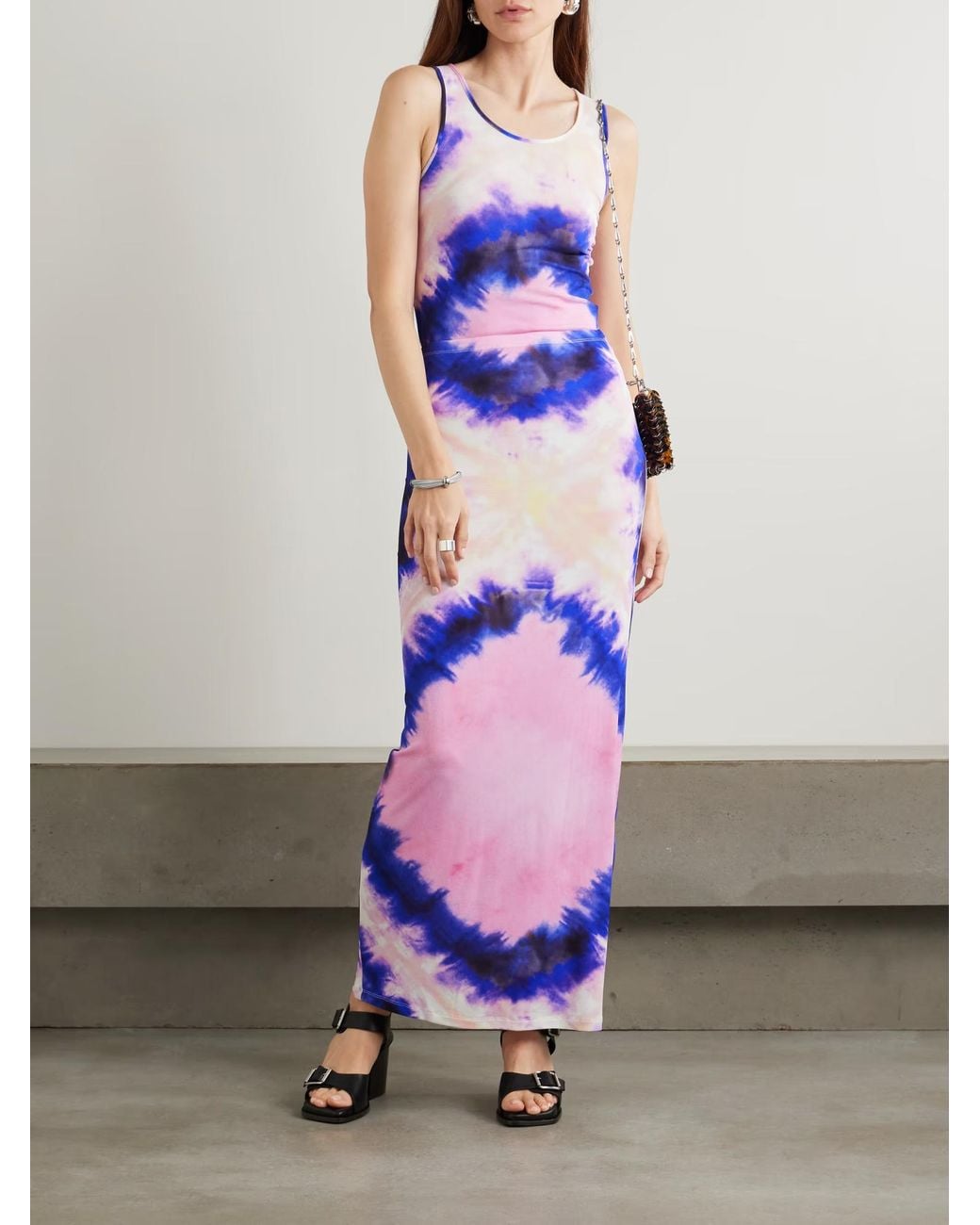 Rabanne Purple Tie-Dye Maxi Skirt