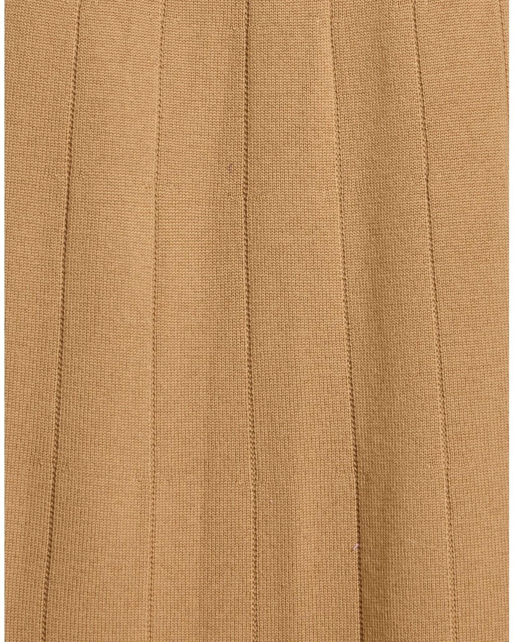 Max Mara Natural Solid-Color Wool A-Line Skirt
