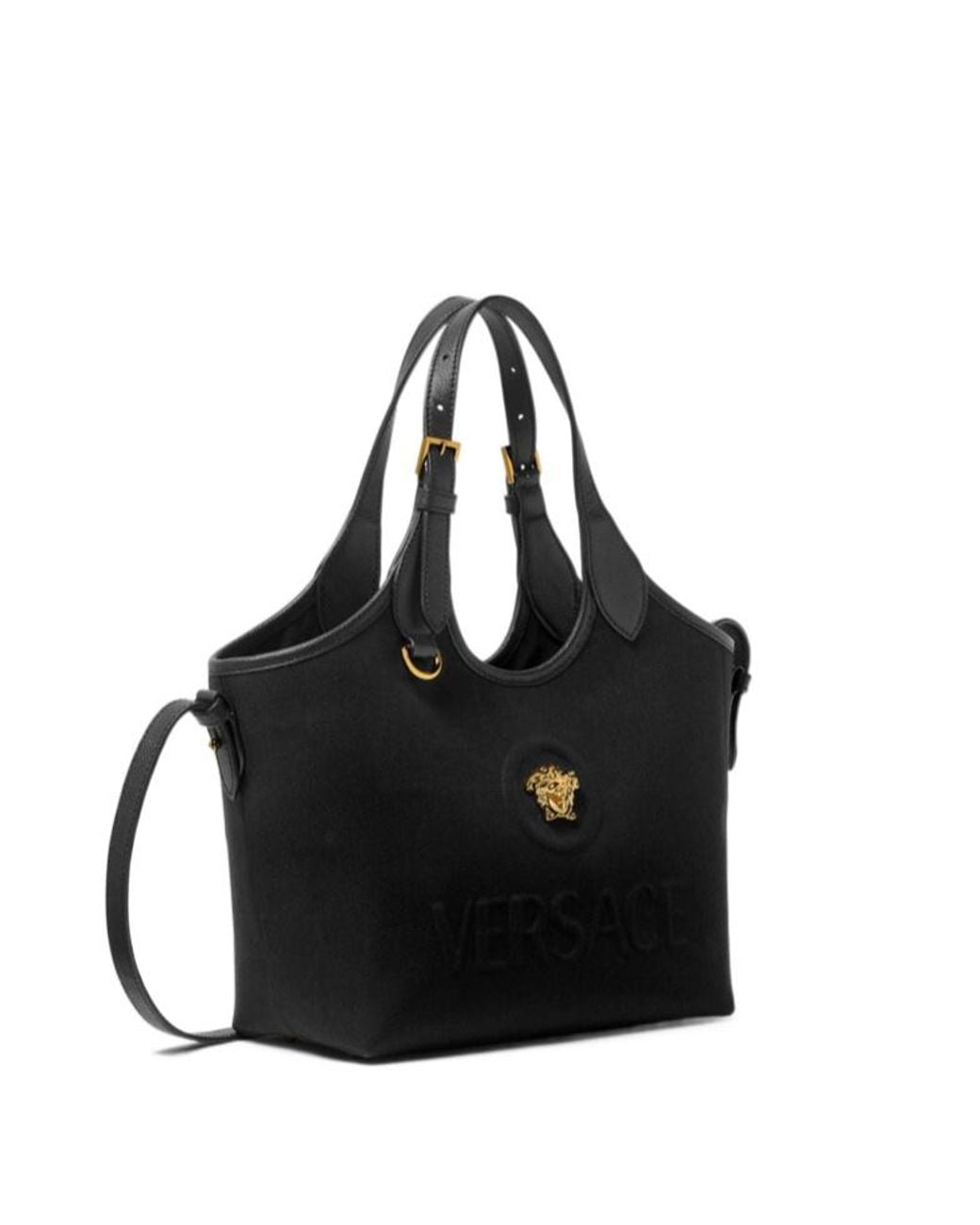 Versace Black La Medusa Mini Tote Bag