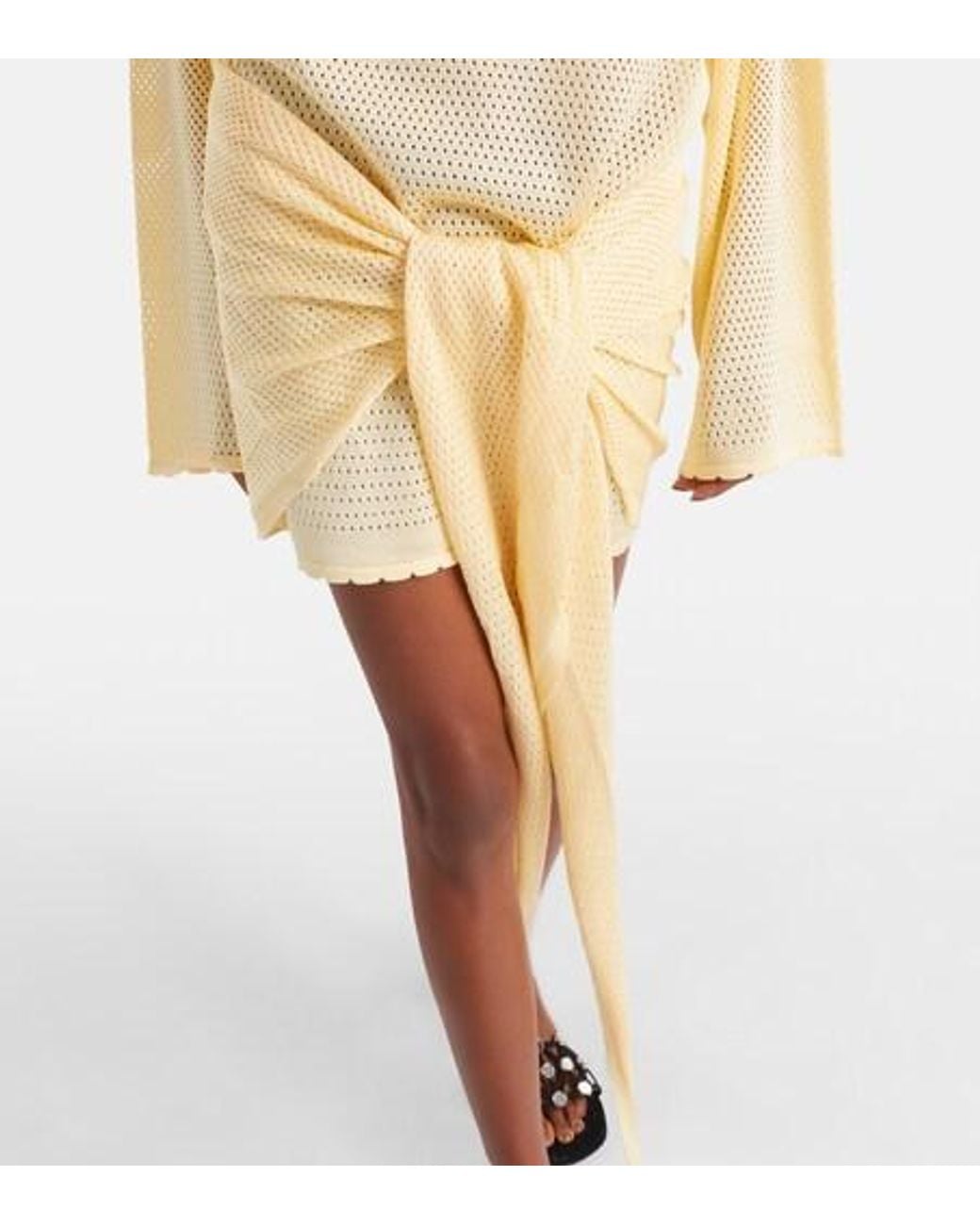 The Attico Natural Open-Knit Minidress