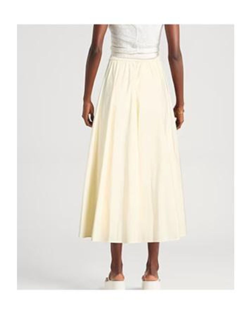 MAX&Co. White Midi Skirt