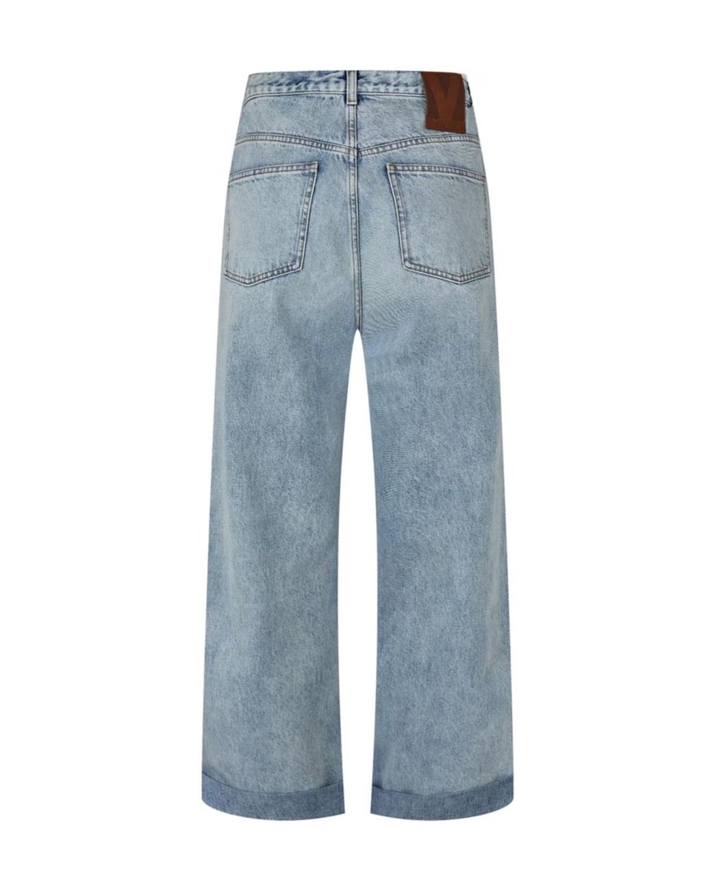 Valentino Blue Wide-Leg Denim Trousers for men