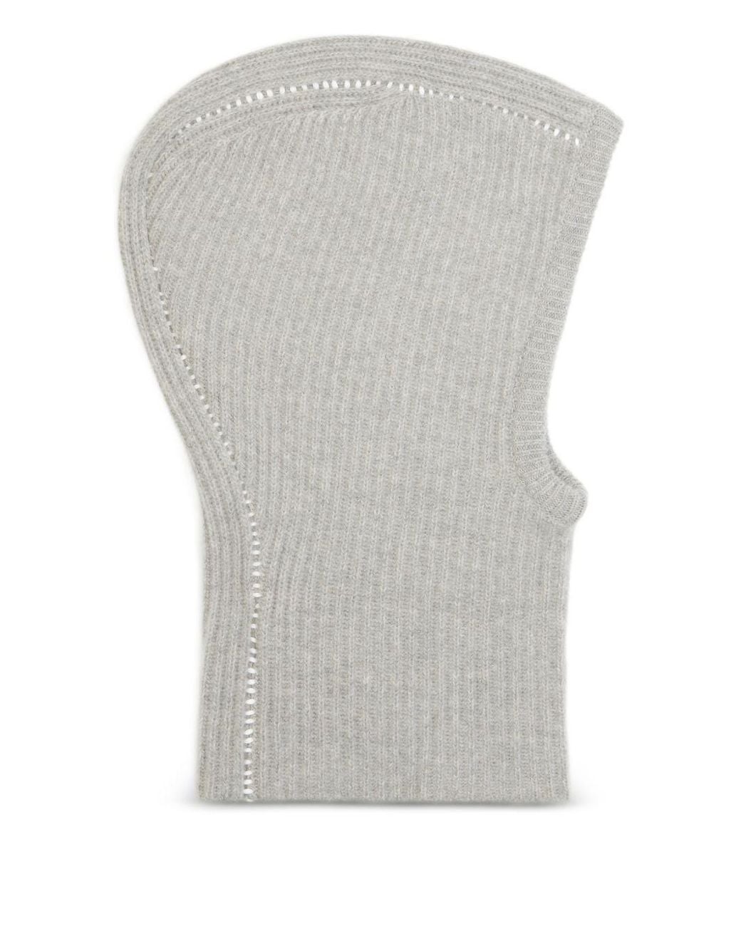 MM6 by Maison Margiela Gray Ribbed Balaclava for men