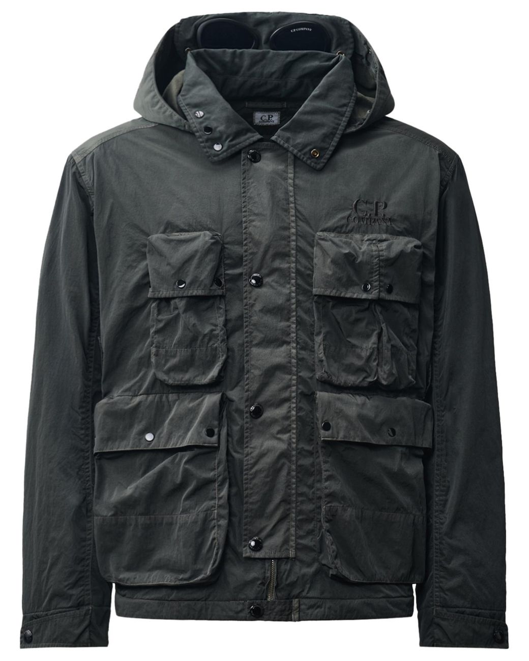 C P Company Gray Puffer Coat for men