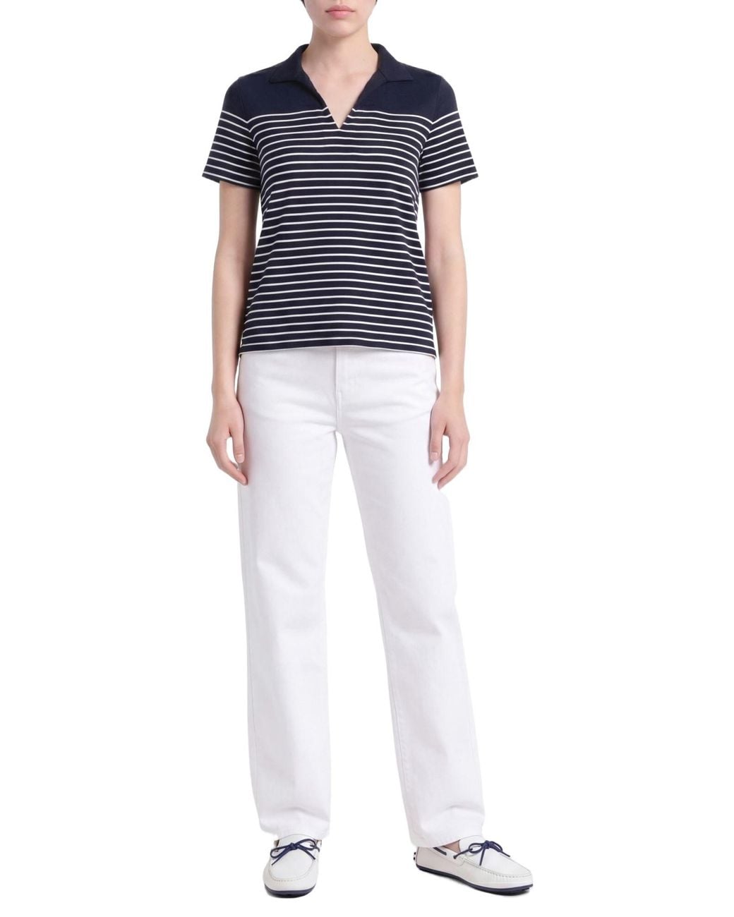 Rag & Bone Blue Striped Knit Shortsleeve Top