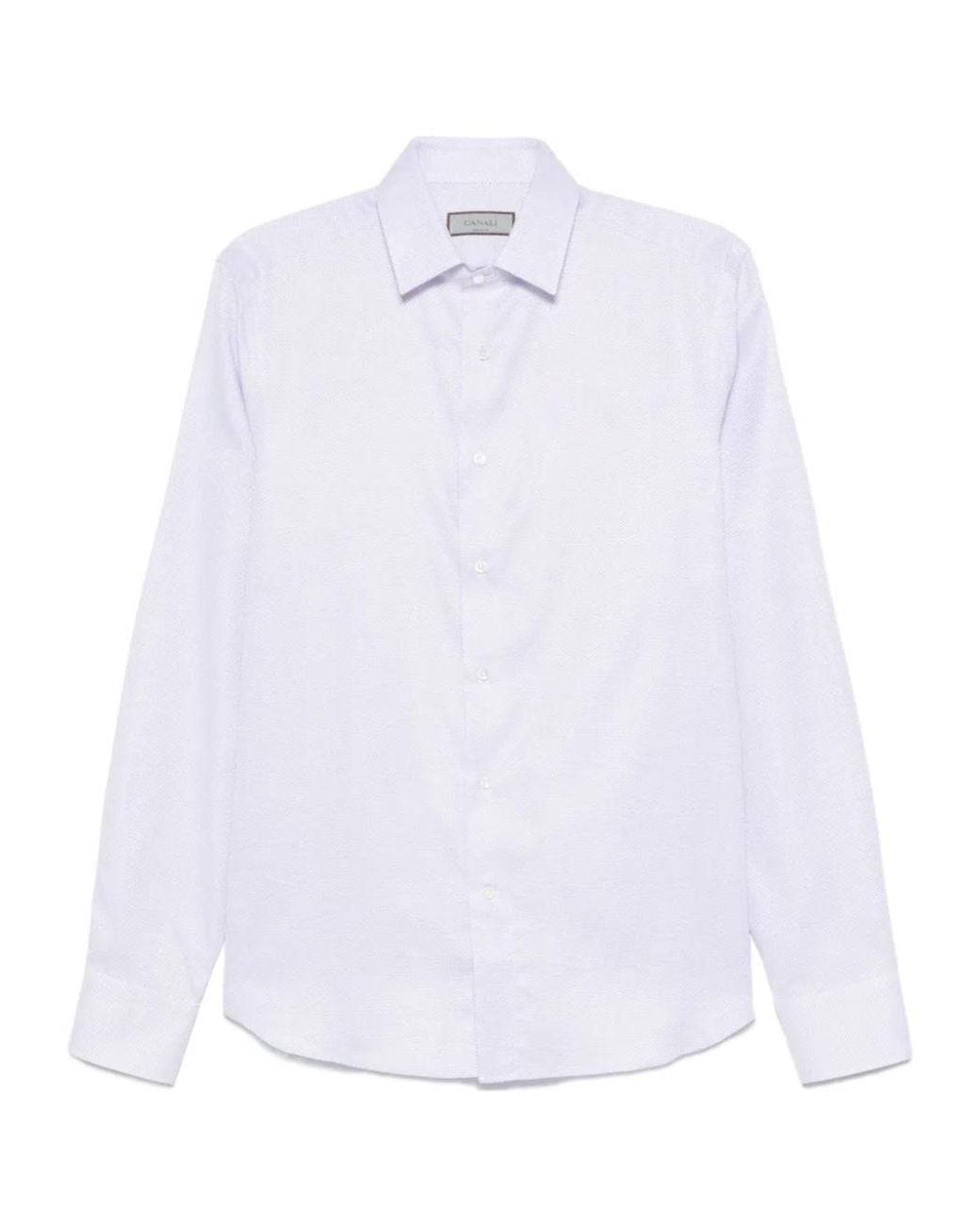 Canali White Buttoned Cotton Shirt for men
