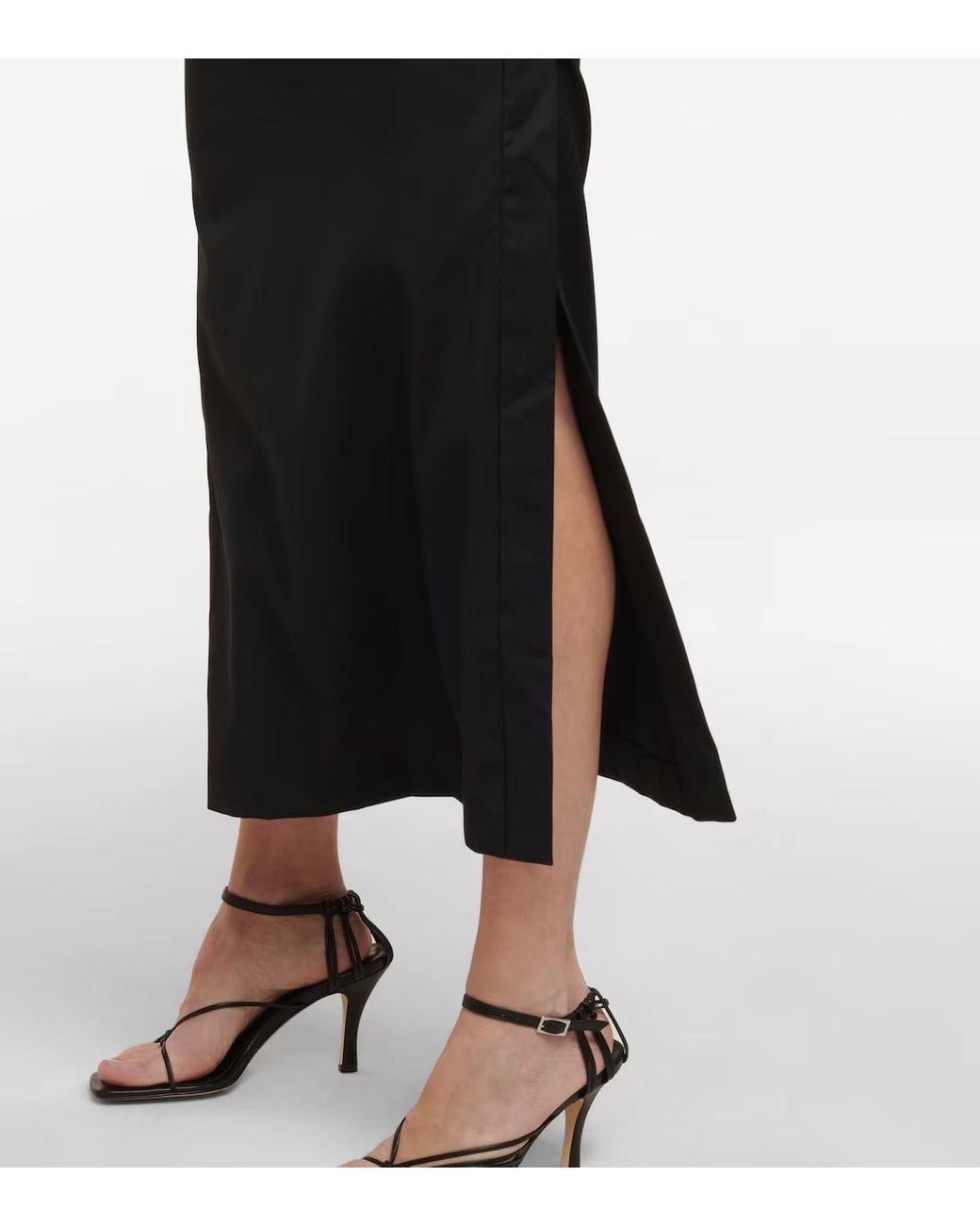 Christopher Esber Black Hollow-Out Slip Dress