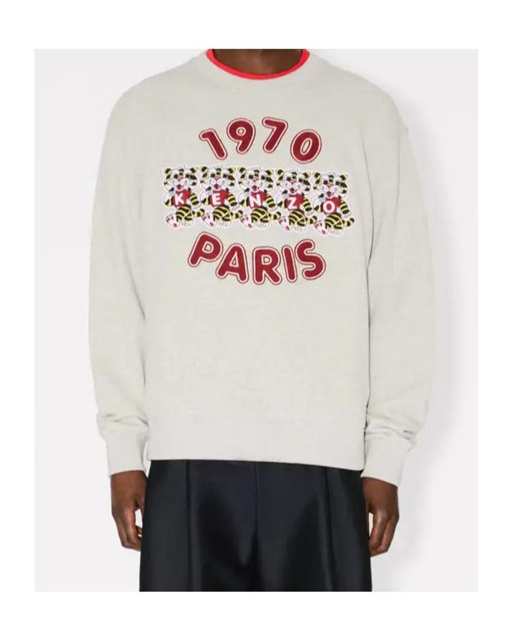KENZO Gray Wild Tiger Embroidered Sweatshirt for men