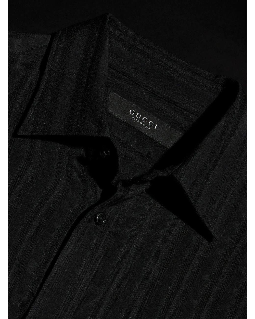 Gucci Black Striped Gauze Shirt for men