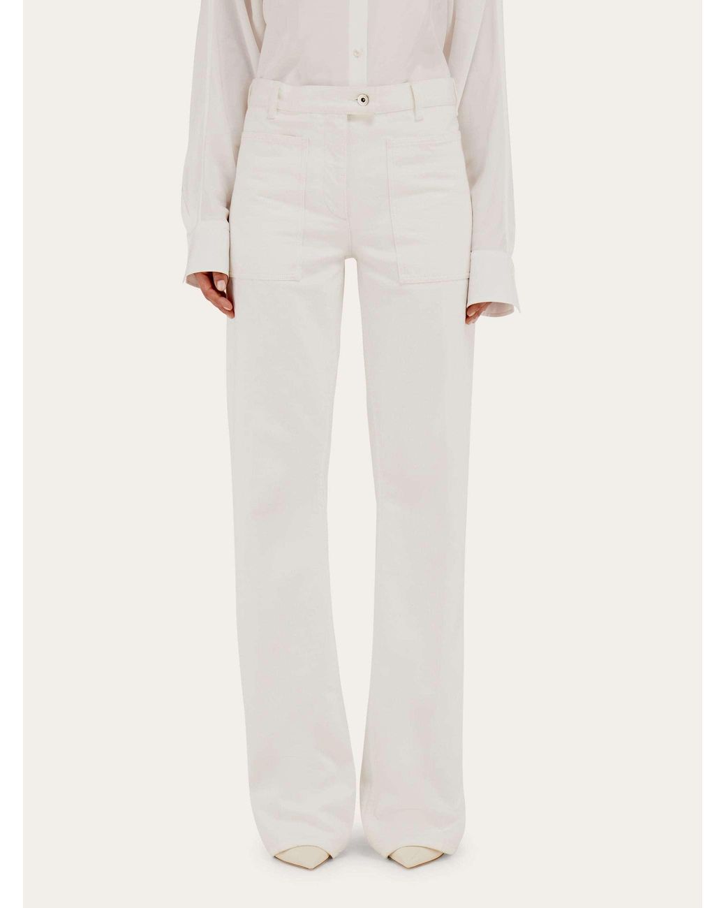 Ferragamo White Five-Pocket Pants