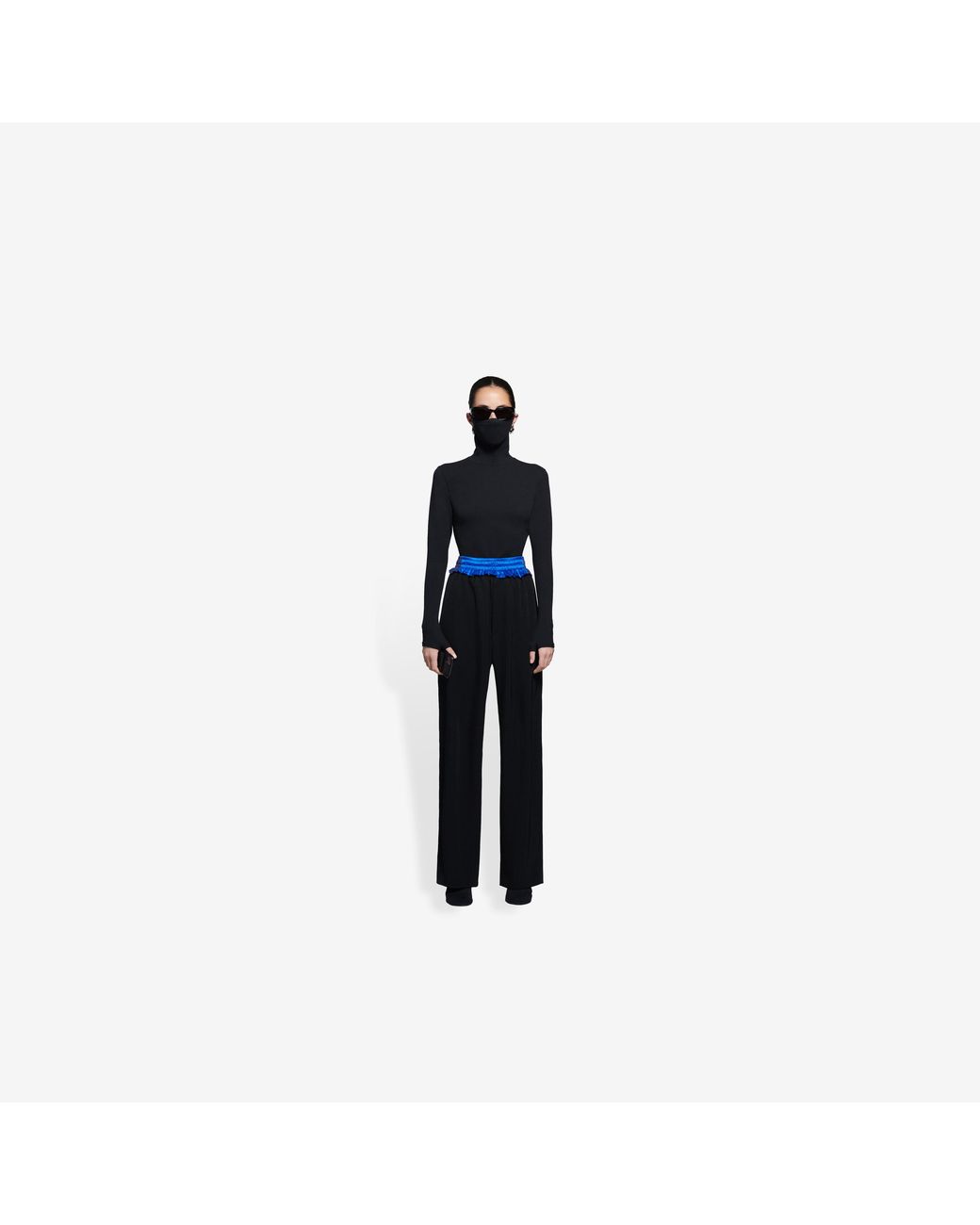Balenciaga Black Contrast Waistband Tailored Track Pants