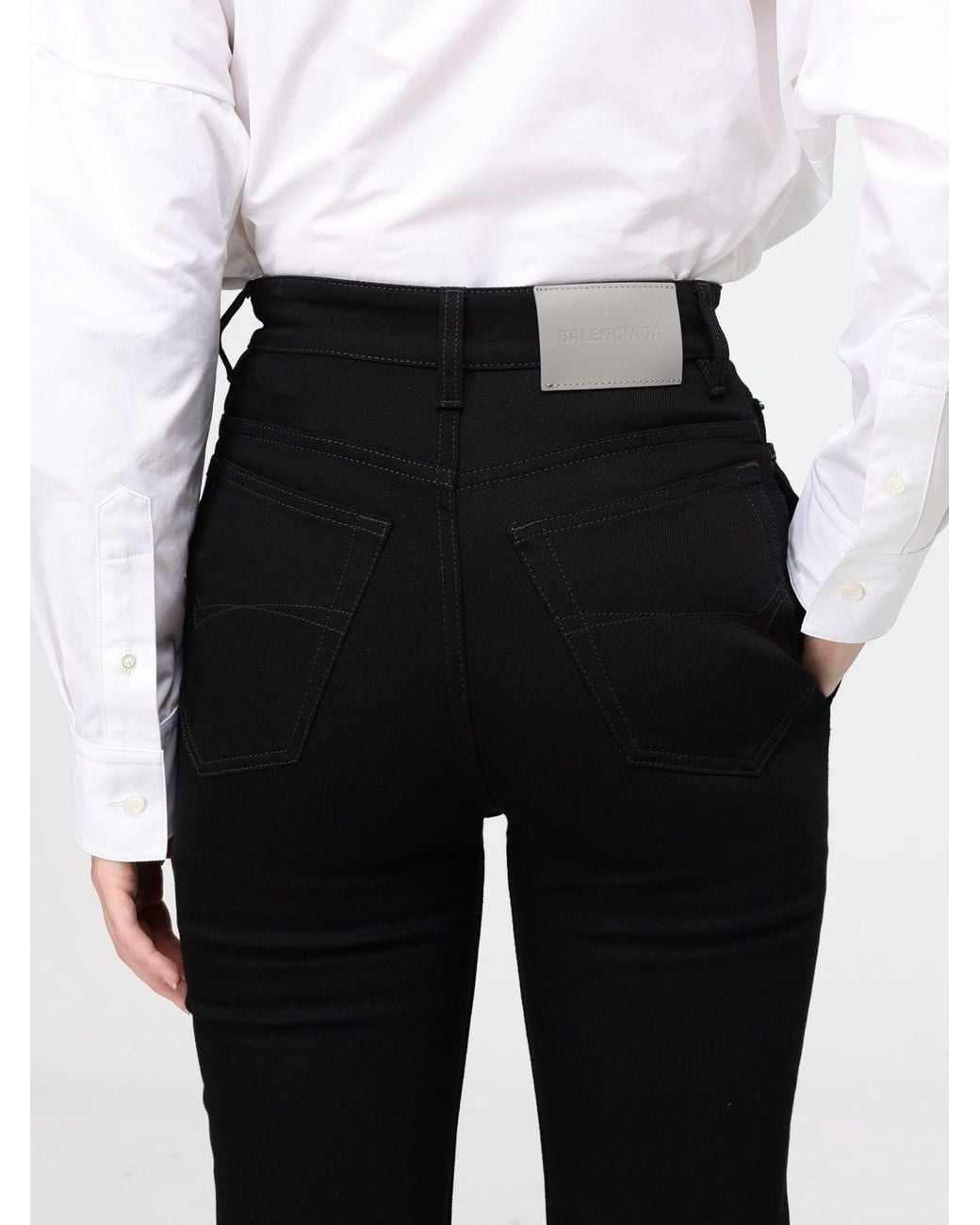 Balenciaga Black High-Rise Straight Jeans