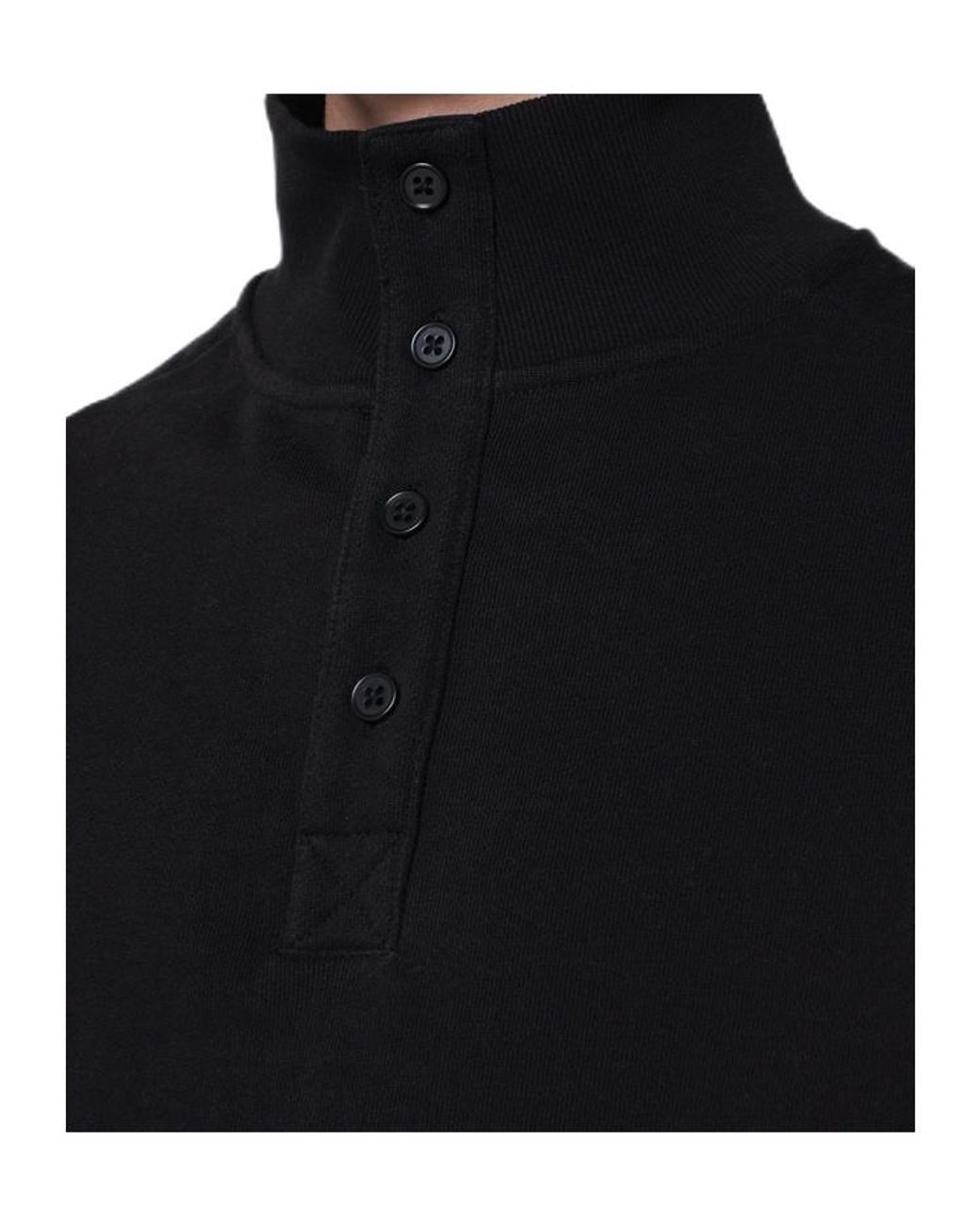 Entire studios Black Buttoned High-Neck Sweater for men