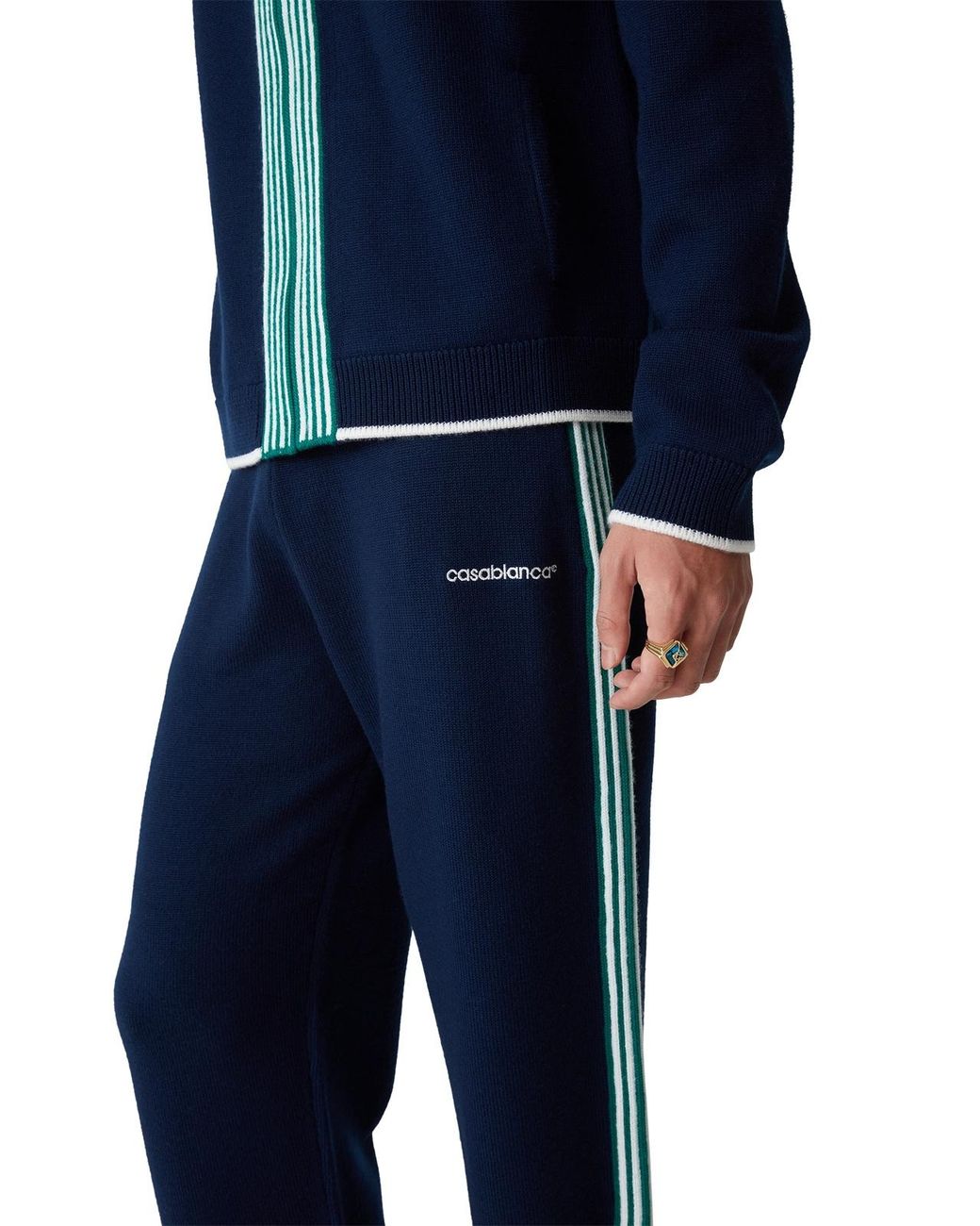 Casablanca Blue Embroidered Logo Pants for men