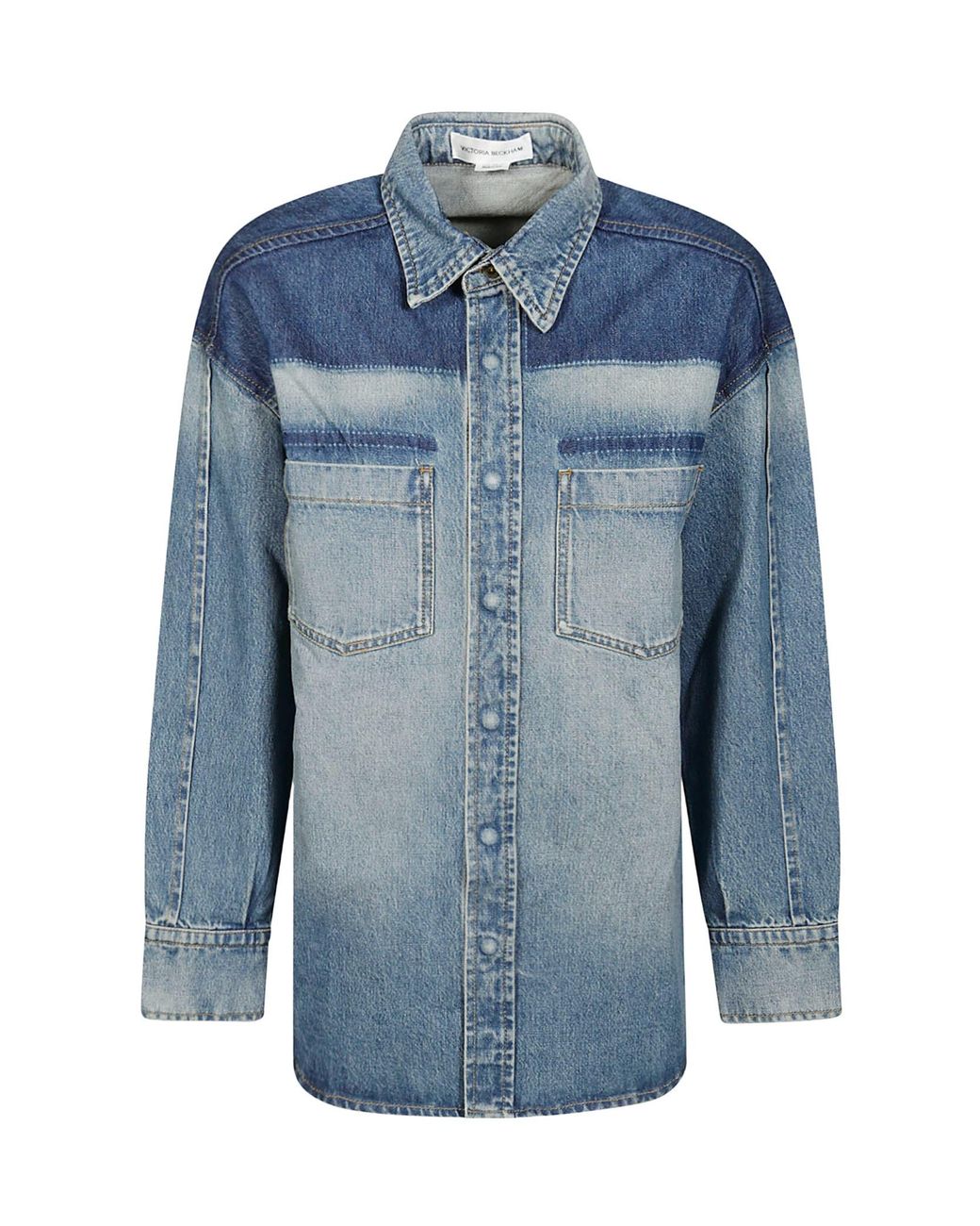 Victoria Beckham Blue Classic-Collar Denim Shirt