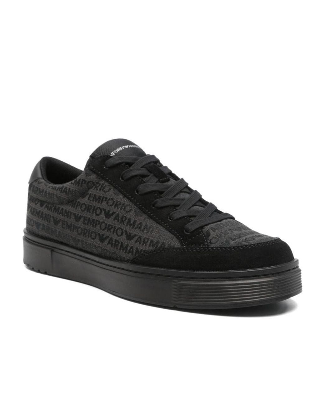 Emporio Armani Black Canvas Sneakers for men