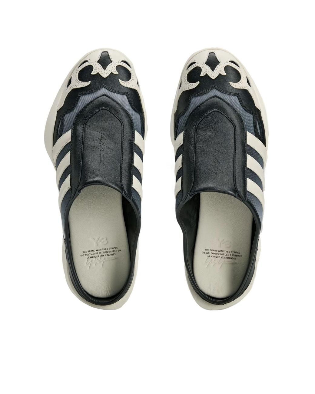Y-3 White Regu Mules for men